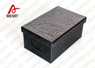 中国 黒いふたOEMが付いている革によって塗られる決め付けられたプロダクト ボール紙のギフト用の箱 会社