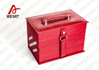 中国 ワニの革/黒NWPPの個人化された赤い化粧品の紙箱の引出し様式 工場