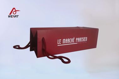中国 リサイクルされた習慣は綿のハンドルが付いている赤ワインのために昇進紙袋を印刷しました 代理店